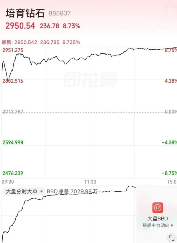 培育钻石板块狂涨8.73%！钻石也告别爱情故事，拥抱AI了？
