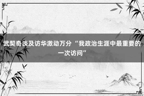 武契奇谈及访华激动万分 “我政治生涯中最重要的一次访问”