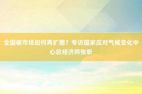 全国碳市场如何再扩围？专访国家应对气候变化中心总经济师张昕