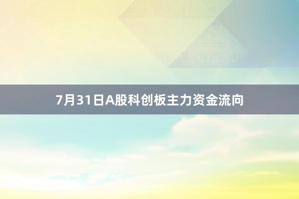 7月31日A股科创板主力资金流向