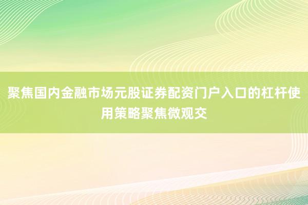 聚焦国内金融市场元股证券配资门户入口的杠杆使用策略聚焦微观交