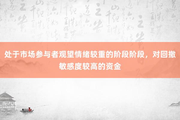 处于市场参与者观望情绪较重的阶段阶段，对回撤敏感度较高的资金