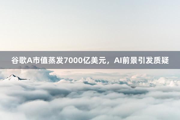 谷歌A市值蒸发7000亿美元，AI前景引发质疑