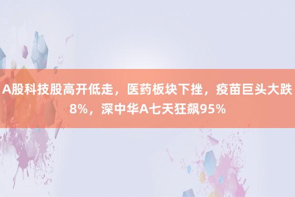 A股科技股高开低走,医药板块下挫,疫苗巨头大跌8%,深中华A七天狂飙95%
