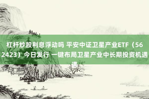 杠杆炒股利息浮动吗 平安中证卫星产业ETF（562423）今日发行 一键布局卫星产业中长期投资机遇
