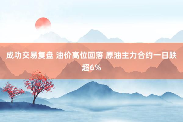 成功交易复盘 油价高位回落 原油主力合约一日跌超6%